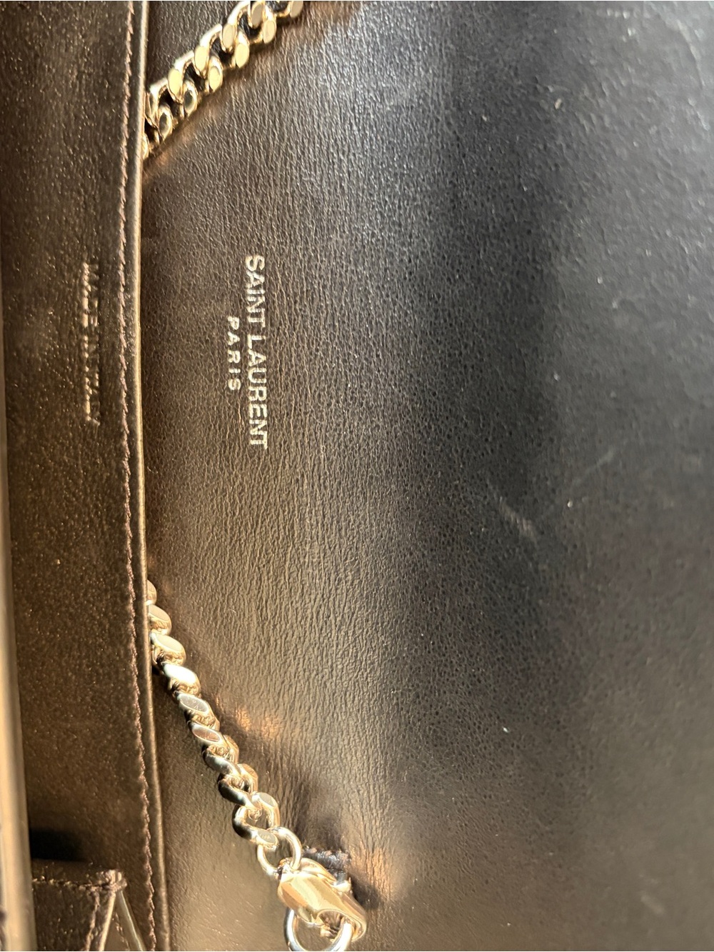 Yves Saint Laurent Black Croc-Embossed Leather Wallet with Silver YSL Logo - Picture 6 of 8